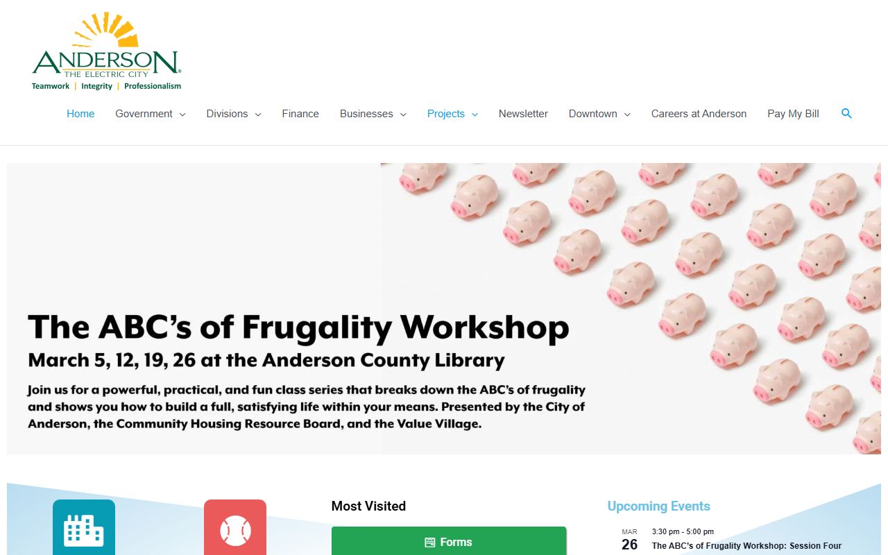 Anderson Police Department website for local arrest records