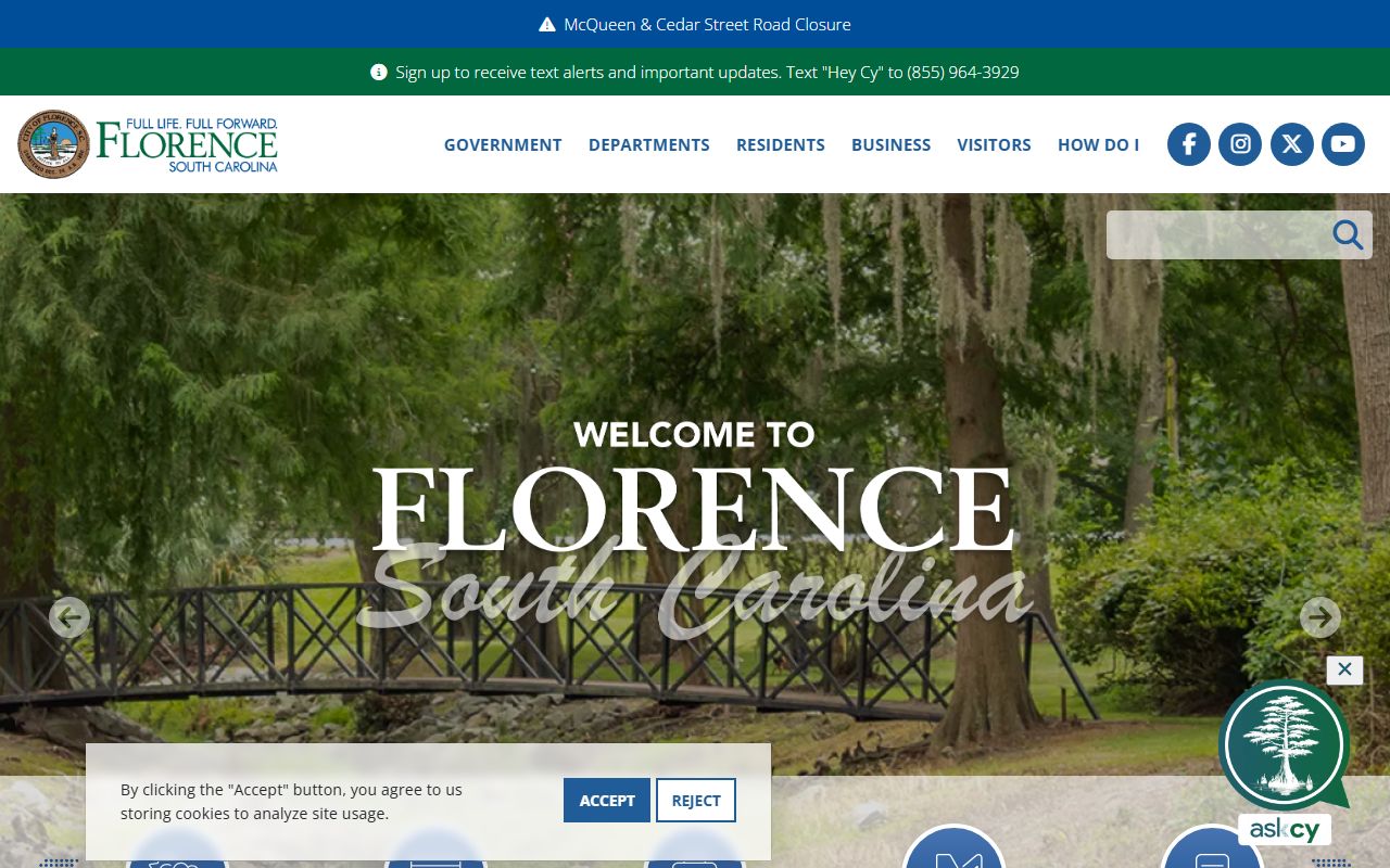 Florence Police Department website for arrest record information