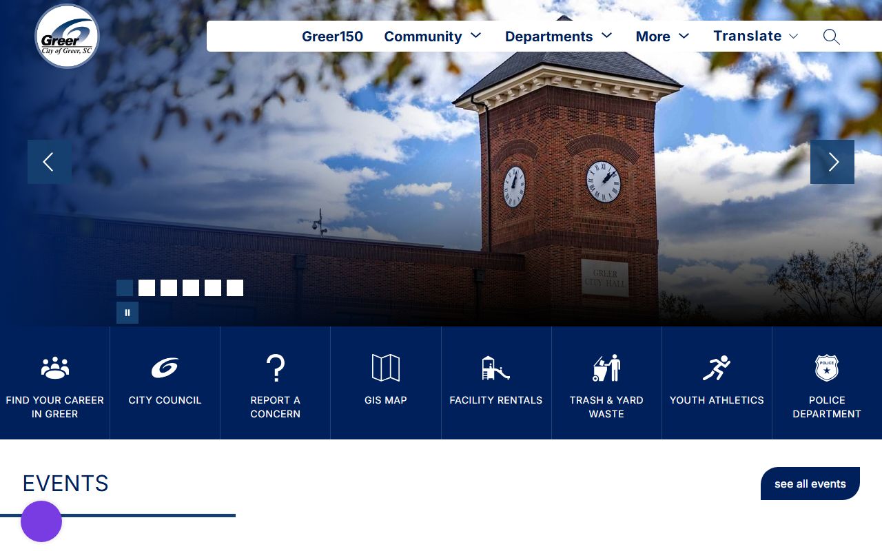 Greer Police Department website for arrest record information