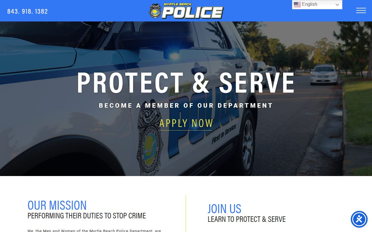 Myrtle Beach Police Department website for booking record requests
