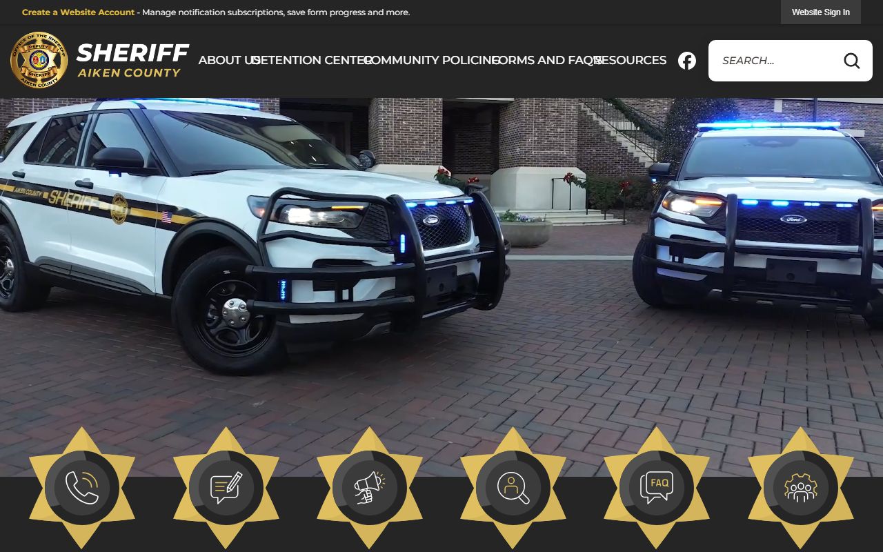 Aiken County Detention Center website for Aiken County 24 hour booking records