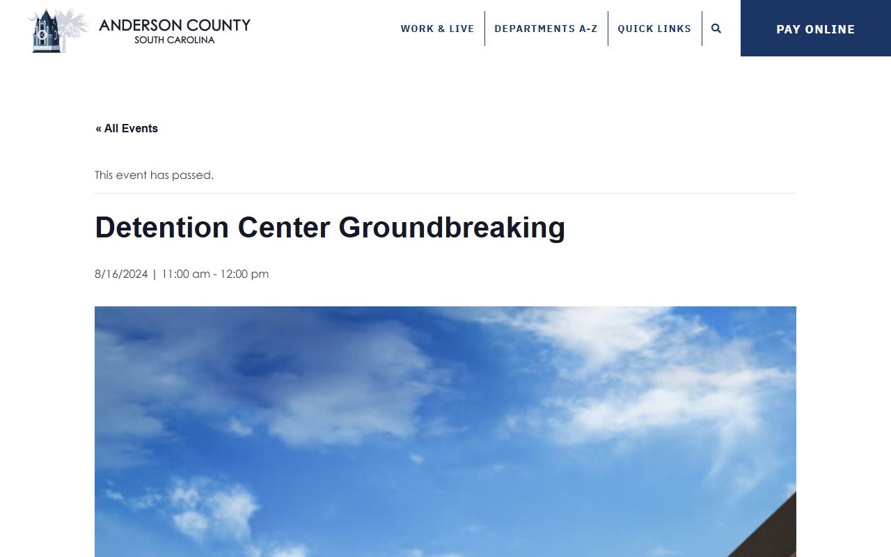 Anderson County Detention Center page for Anderson County 24 hour booking records