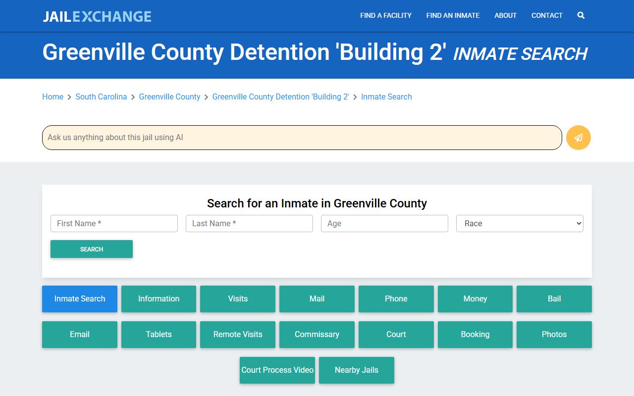 Greenville County Detention Center information on Jailexchange for booking and arrest data