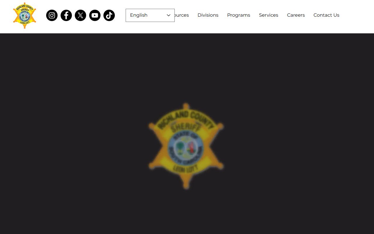 Richland County Sheriff's Department website for booking and detention records