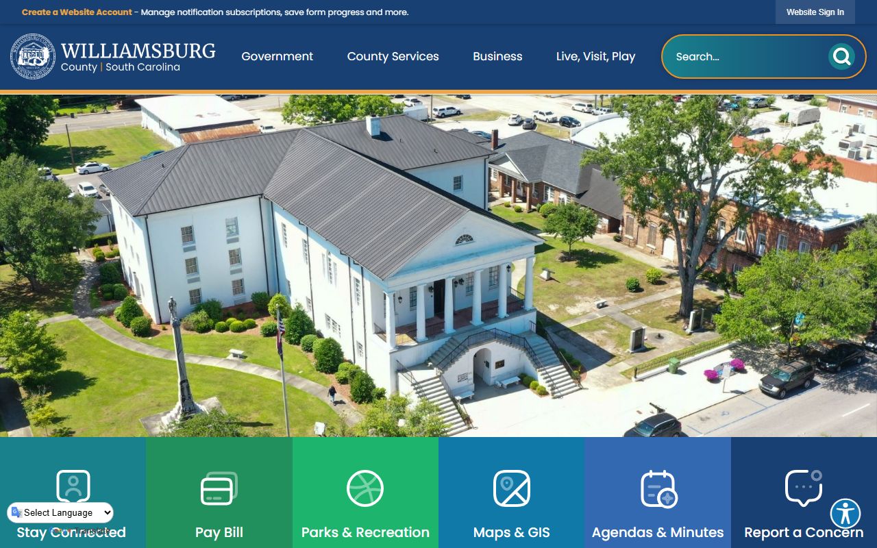 Williamsburg County Sheriff's Office website for 24 hour booking information